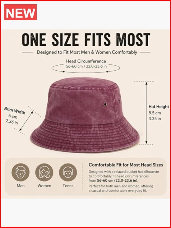3-Pack Vintage Washed Cotton Bucket Hats – Unisex Fisherman Hat for Outdoor